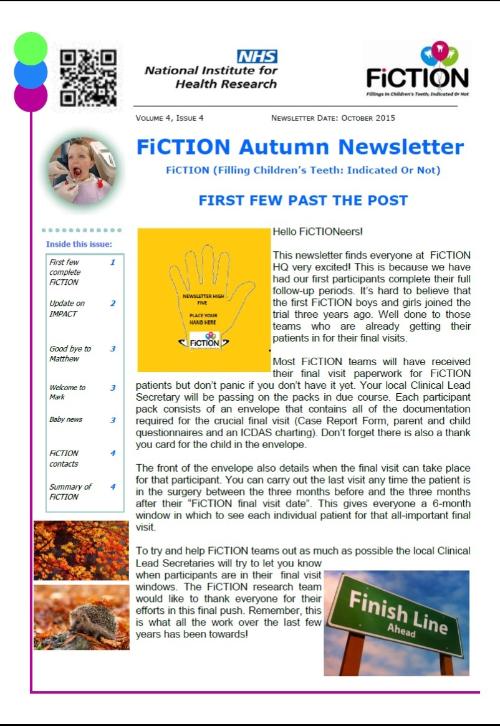 FiCTION Newsletter October 2015 Volume 4, Issue 4